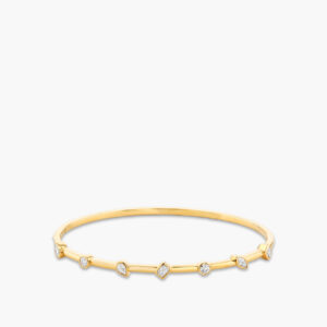 1 Carat Mixed Shape Diamond Hinged Bangle