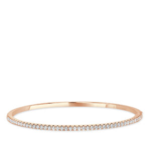 14K Gold Diamond Bangle in Rose Gold