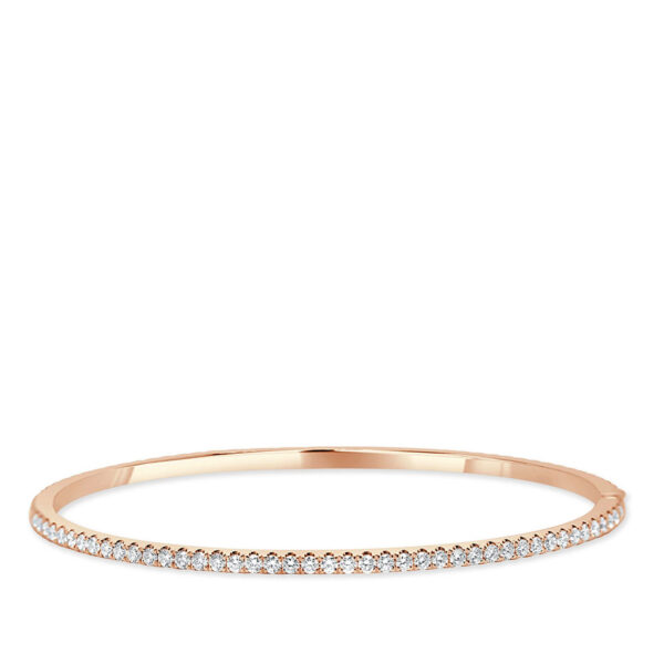 14K Gold Diamond Bangle in Rose Gold