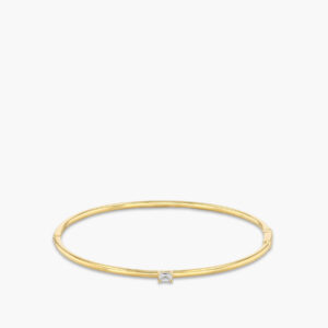 .19 Carat Emerald Cut Diamond Hinged Bangle