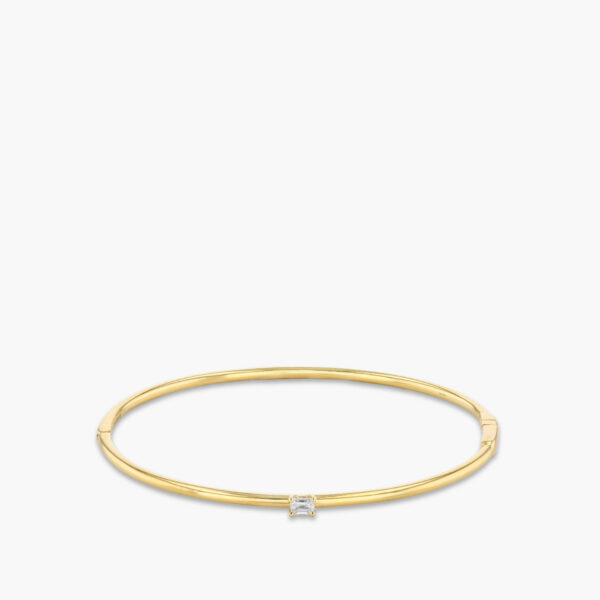 .19 Carat Emerald Cut Diamond Hinged Bangle