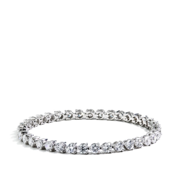 7 Carat Floating Diamond Tennis Bracelet in 14k White Gold