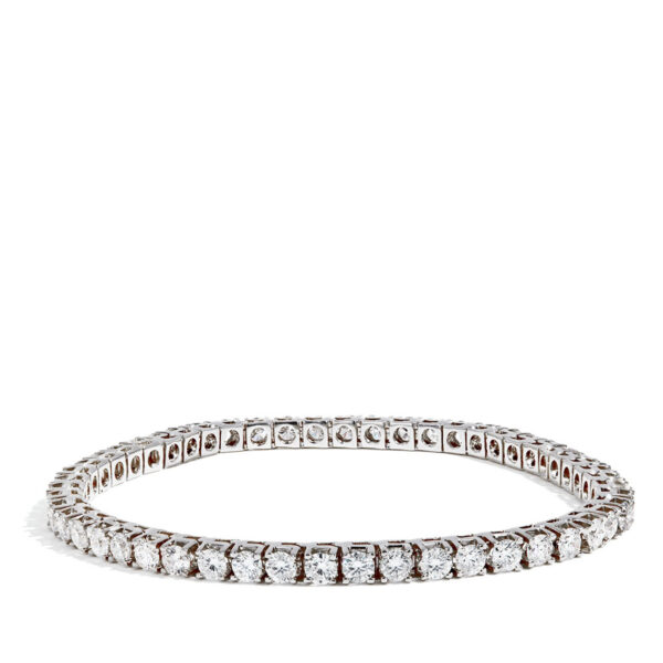 7.5 Carat Men's Diamond Tennis Bracelet in 14k White Gold