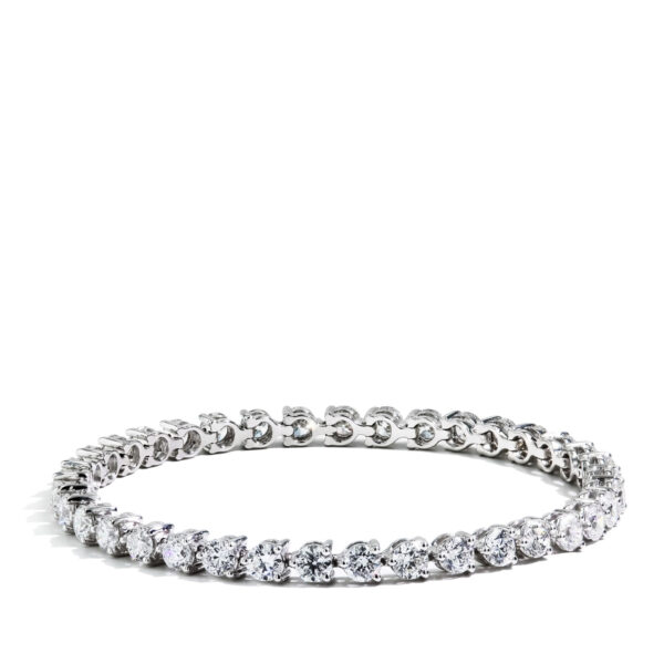 9 Carat Floating Diamond Tennis Bracelet in 14K White Gold