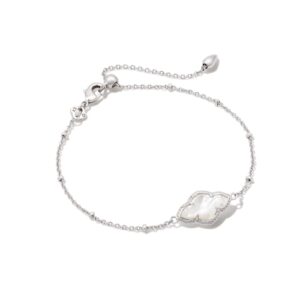 Abbie Silver Satellite Chain Bracelet in Ivory Mother-of-Pearl