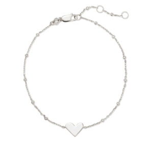 Ari Heart Delicate Chain Bracelet in Sterling Silver
