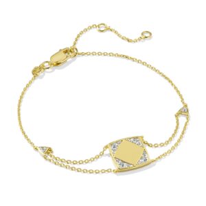 Ashby 18k Gold Vermeil Chain Bracelet in White Topaz