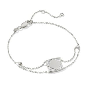 Ashby Sterling Silver Chain Bracelet in White Topaz