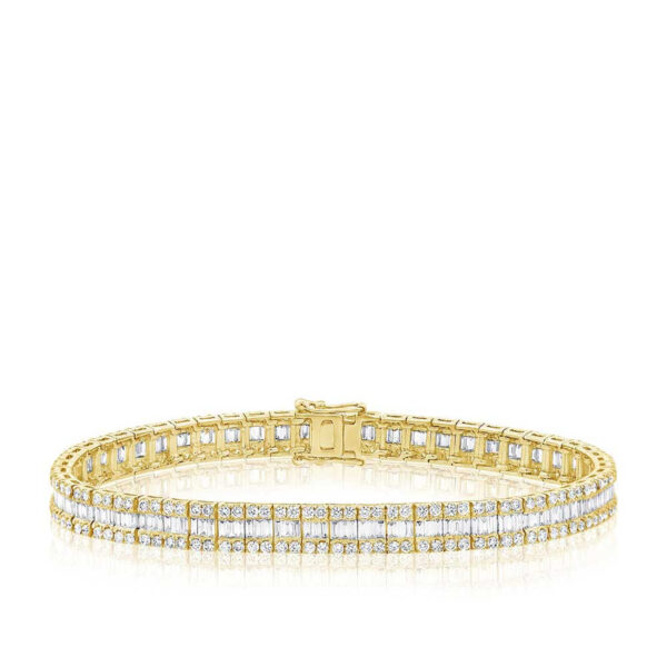Baguette and Round Diamond Tennis Bracelet