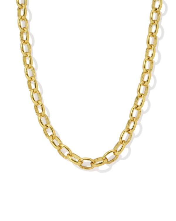 Beau Link and Chain Necklace in Vintage Gold