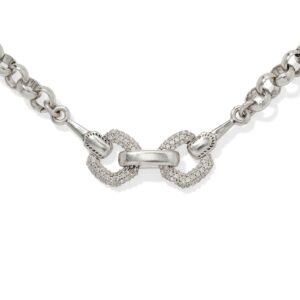 Beau Vintage Silver Pave Chain Bracelet in White Crystal