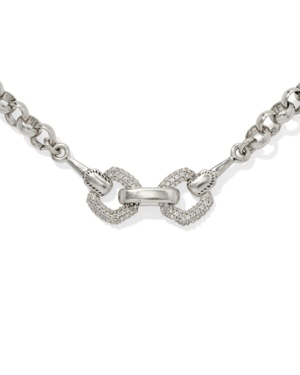 Beau Vintage Silver Pave Chain Bracelet in White Crystal