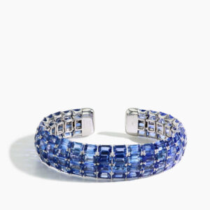 Blue Sapphire and Diamond Bangle Bracelet