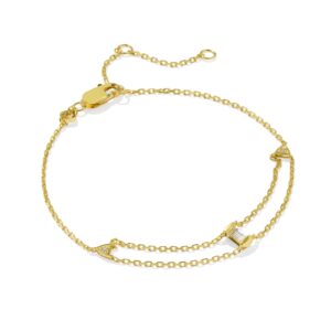 Blythe 18k Gold Vermeil Chain Bracelet in White Topaz