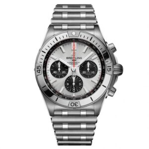 Breitling Chronomat B01 42 Silver Dial Stainless Steel Watch AB0134101G1A1