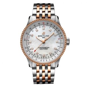 Breitling Navitimer Automatic 35 Mother-of-Pearl Diamond Dial Two-Tone Watch 35mm - U17395211A1U1