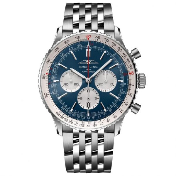 Breitling Navitimer B01 Chronograph 46 Blue Dial Stainless Steel Watch - AB0137211C1A1