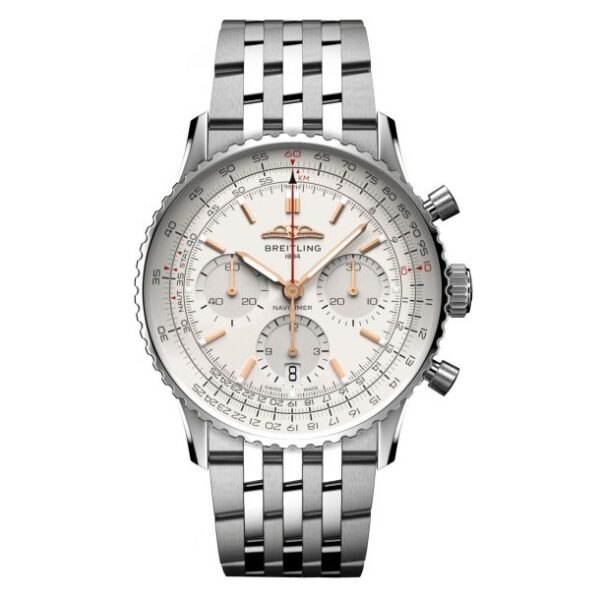 Breitling Navitimer B01 Chronograph Silver-Tone Dial and Stainless Steel Bracelet Watch 41mm - AB0139211G1A1