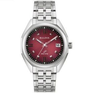 Bulova Jet Star Red Dial Stainless Steel Watch 40mm - 96B401