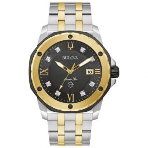 Bulova Marine Star Diamond Accent and Two-Tone Bracelet Watch | 44mm | 98D175