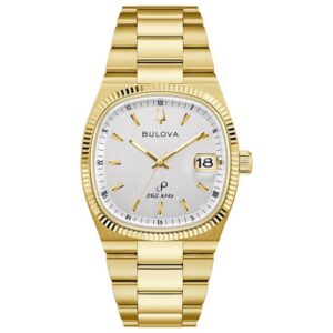 Bulova Super Seville Silver Dial Gold-Tone Stainless Steel Bracelet Watch 37.5mm - 97B223