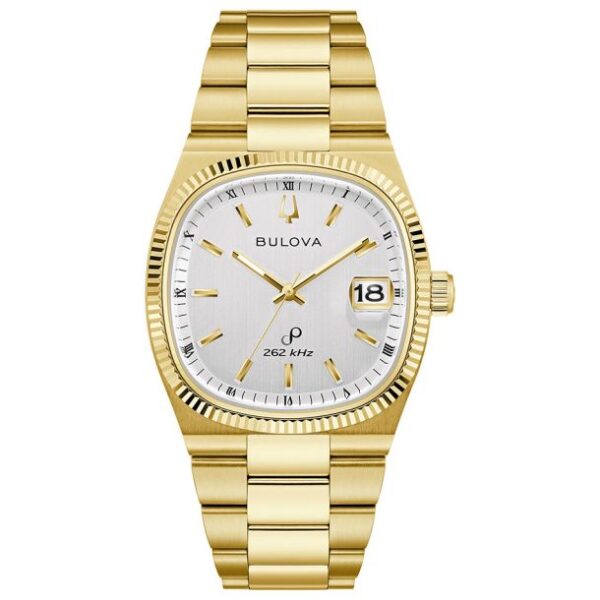 Bulova Super Seville Silver Dial Gold-Tone Stainless Steel Bracelet Watch 37.5mm - 97B223