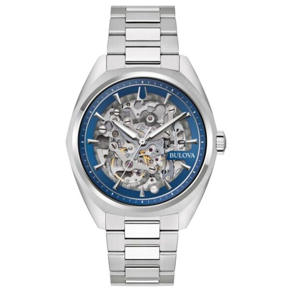 Bulova Surveyor Automatic Blue Dial Stainless Steel Bracelet Watch 41mm - 96A292