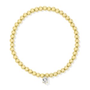 Cailin Gold Stretch Bracelet in White Crystal