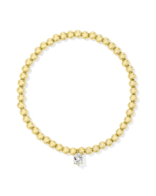 Cailin Gold Stretch Bracelet in White Crystal