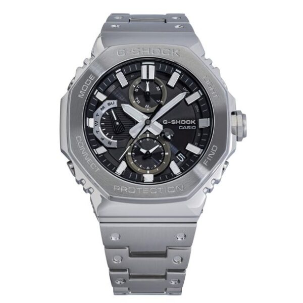 Casio G-Shock Full Metal Chronograph Solar Connected Black Dial Stainless Steel Watch - GMCB2100D-1A