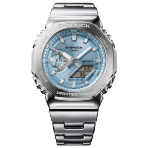 Casio G-Shock G-Steel GM2110D Analog-Digital Sky Blue Dial Stainless Steel Watch 43mm - GM2110D-2A