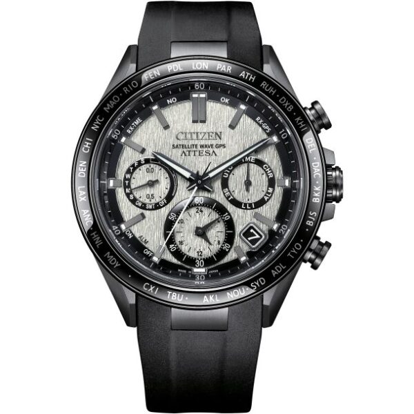 Citizen Eco-Drive Attesa Satellite Timekeeping and Super Titanium Black Polyurethane Strap Watch - 44.5mm - CC4055-14H