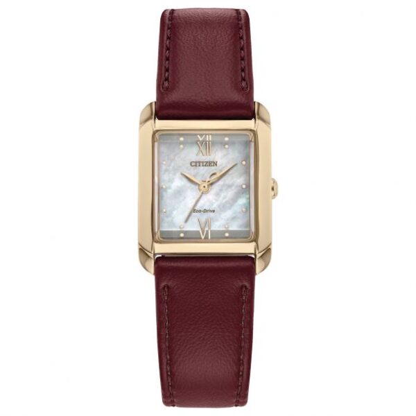 Citizen Eco-Drive Bianca Mother-of-Pearl Dial Brown Leather Strap Watch | 22mm | EW5593-05D