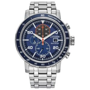Citizen Eco Drive Brycen Blue Dial Stainless Steel Bracelet Watch 44mm - CA0850-59L