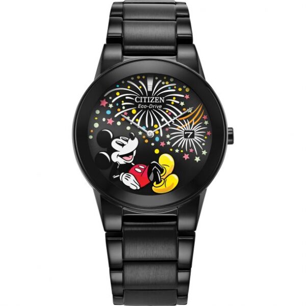 Citizen Eco-Drive Mickey Fiesta Black Stainless Steel Bracelet Watch | 40mm | AU1095-57W