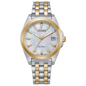 Citizen Eco-Drive Peyten Mother-of-Pearl Dial Two-Tone Stainless Steel Bracelet Watch 33mm - EO1224-54D