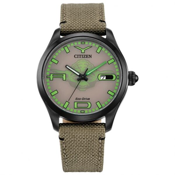 Citizen Eco-Drive Star Wars Classic Yoda Beige Nylon Strap Watch | 42mm | BM6839-06W