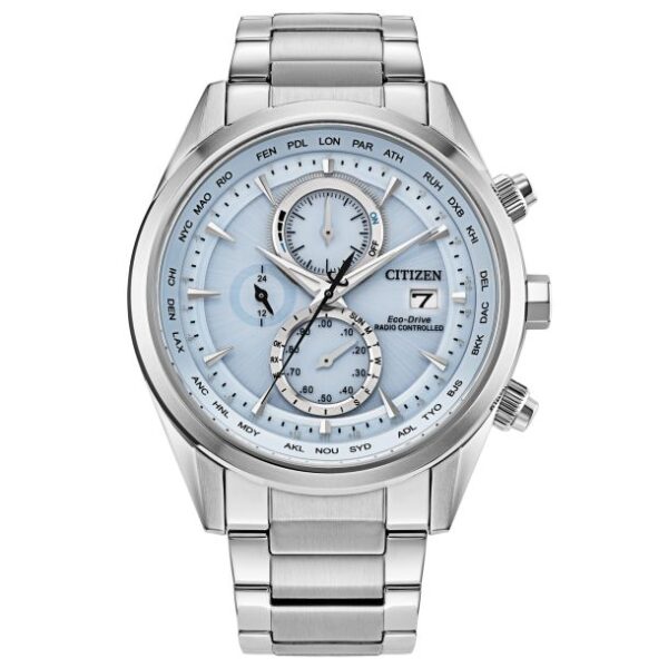 Citizen Sport Luxury Blue Dial Stainless Steel Bracelet Watch 43mm - AT8260-51M