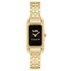 COACH Cadie Black Dial Gold-Tone Crystal Bangle Bracelet Watch 17.5mm x 28.5mm - 14504250