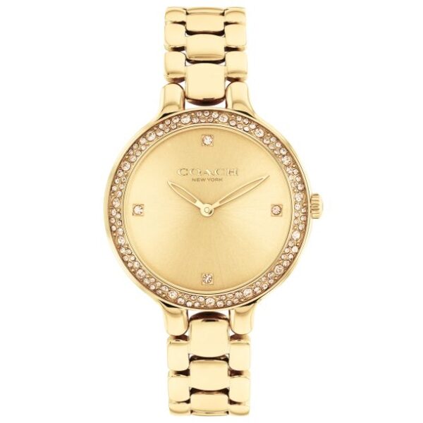 COACH Chelsea Crystal Accent Gold-Tone Ion-Plated Stainless Steel Watch 32mm - 14504125