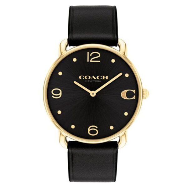 Coach Elliot Black Dial and Black Leather Strap Watch 36mm 14504245