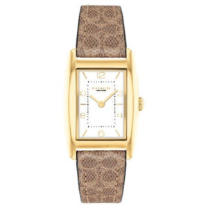 Coach Reese White Dial Tan Signature Leather Strap 14504355
