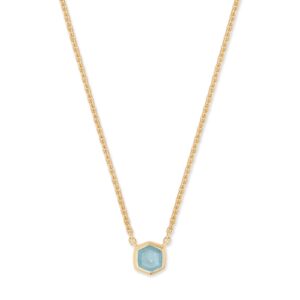 Davie 18k Gold Vermeil Pendant Necklace in Aquamarine