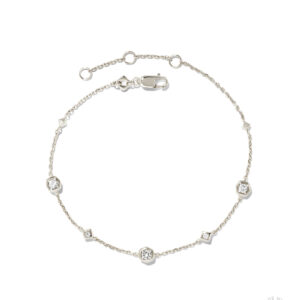 Davie Sterling Silver Trio Delicate Bracelet in White Sapphire
