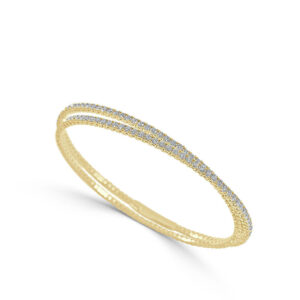 Diamond Double Row Flexible Bangle