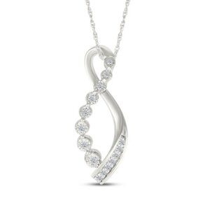Diamond Journey Infinity Necklace 1/10 ct tw Sterling Silver 18"