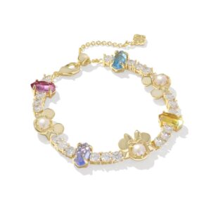 Disney | Kendra Scott Gold Mickey Mouse and Minnie Mouse Tennis Bracelet in Multi Mix