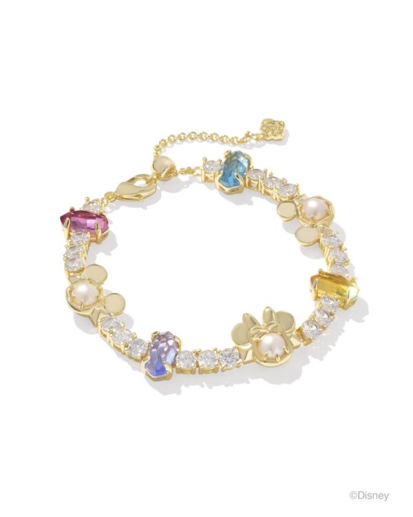 Disney | Kendra Scott Gold Mickey Mouse and Minnie Mouse Tennis Bracelet in Multi Mix
