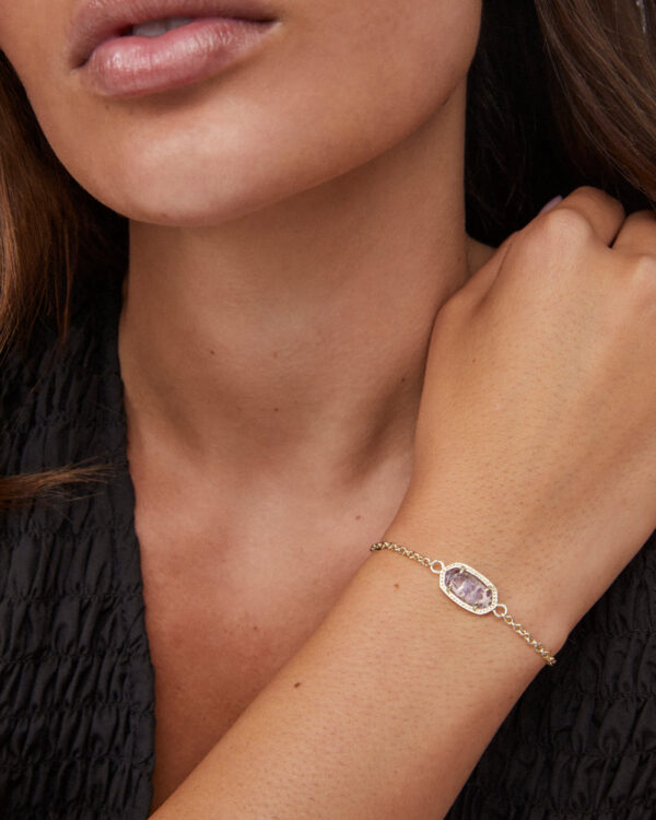 Elaina Gold Adjustable Chain Bracelet in Amethyst