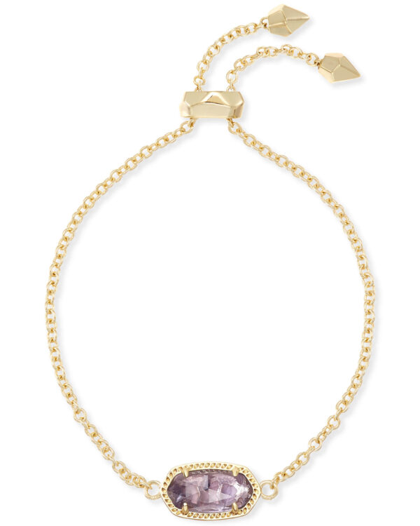 Elaina Gold Adjustable Chain Bracelet in Amethyst